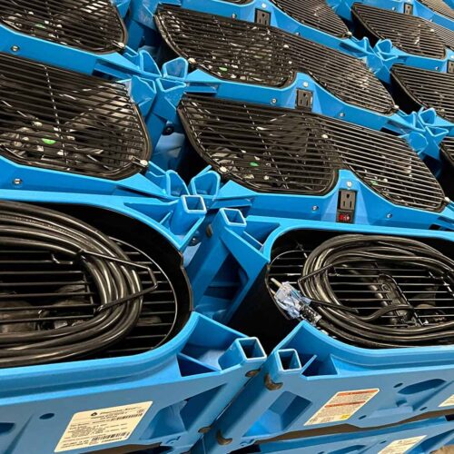 Close-up of mitigation equipment