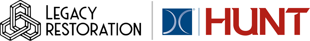 Legacy Restoration and Hunt Military Communities logo graphic